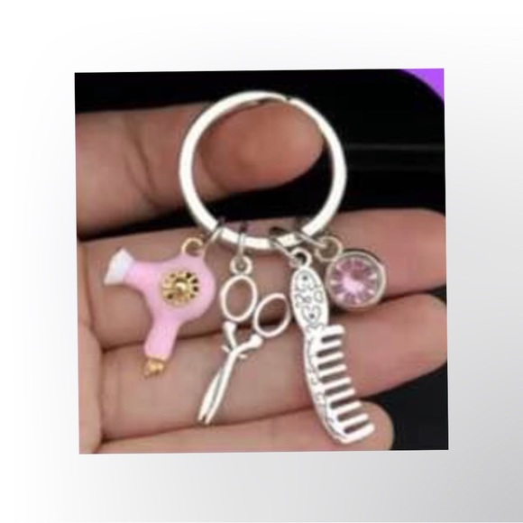 New Stylist Hairdresser Beauty With Jewel 💎 Keychain Absolutely Adorable - Picture 2 of 5